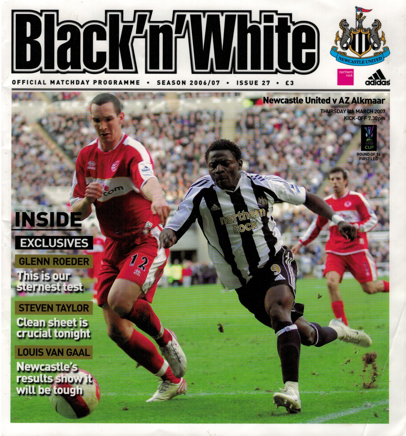 AZ Programma 8-maa-2007 Newcastle United uit